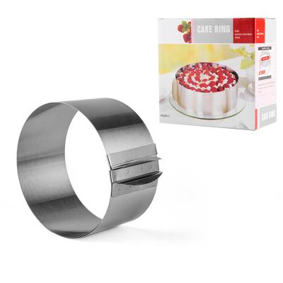 China Wholesale Viable Adjustable Stainless Steel Cake Mousse Ring Telescopic Cake Mold For Baking Tool for sale