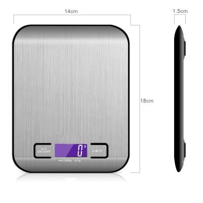 China With Tray Food Scales Stainless Steel Scale Kitchen Scales Digital Baking Scale For Cooking Multifunctional Accuracy With LCD Display for sale