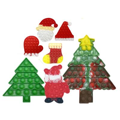 China Pressure Relief Push Toys Christmas Her Pushy Person Toy Creative Gifts Silicone Push Bubble Christmas Push Bubble Stir Sensory Toy for sale