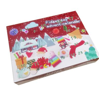 China Playing Amazon Wholesale Christmas 24 Day Countdown Advent Calender Set Fun Sensory Toy Fidget Advent Calendar for sale