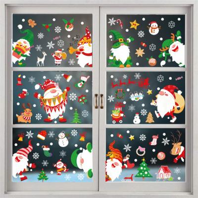 China Glueless Electrostatic Christmas Window Sticker Christmas Window Stickers Shopping Mall Hotel Decoration for sale