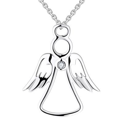 China Wholesale Cute Handmade Framing Setting Ladies Baby Gifts 925 Sterling Silver Iced Out Angel Charm Pendant Cute Rhodium Plated Custom Made for sale