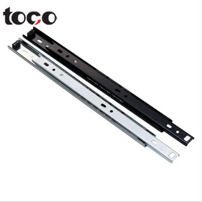 China Toco Commercial Cheap Concealed Copper Modern Telescopic Drawer Core Ball Bearing Locking Slide Runner Center Rail for sale