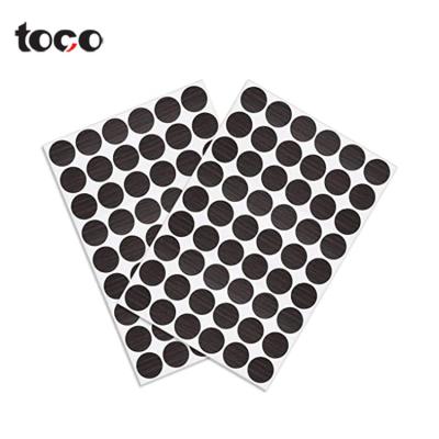 China TOCO Walnut Plastic Self Adhesive Plastic Screw Covers 20mm Diameter PVC Materia Self Adhesive Screw Cover Cap for sale