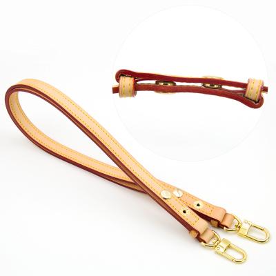 China Durable Genuine Leather Strap Vachetta Leather Strap For Bucket Bag Long Body Cross Strap for sale