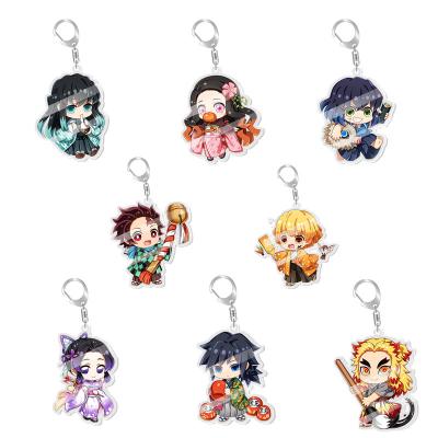 China Promotional Wholesale Custom Anime Cartoon Anime Kimetsu Key Chain Demon Slayer Gift Key Chain Acrylic Charms for sale