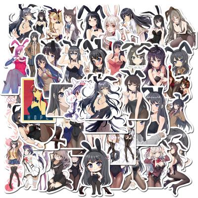 China 50PCS Cartoon Sticker New Arrival Bunny Girl Cartoon Decorative Pattern Waterproof Luggage Stickers for sale