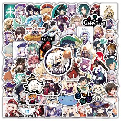 China 100pcs Cartoon Sticker Anime Game Genshin Impact Graffiti Stickers Luggage Zhongli Diy Removable Stickers for sale