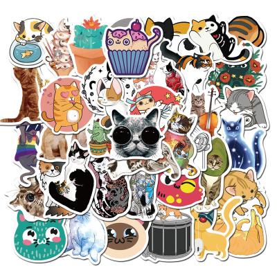 China 50Pcs Cartoon Pet Sticker Cat Kitty Stickers For Girl Kids Laptop Cute Luggage Waterproof Vsco Stickers for sale