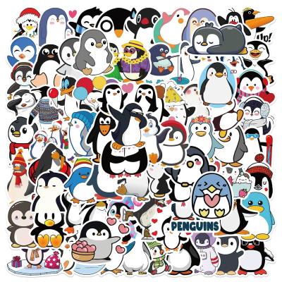 China 100Pcs Cartoon Sticker Cute Penguin Cute Girl Decorative Stickers For Kid Notebook Laptop Kawaii PVC Waterproof Label for sale