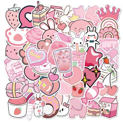 China Cute Cartoon Sticker Vsco Girl Stickers 50Pcs Luggage Table Fridge Bags Bottle Skateboard Decoration Custom Stickers for sale