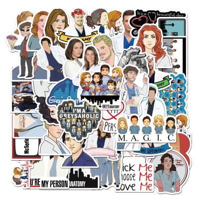 China 50PCS Cartoon Sticker Gray Anatomy Stickers PVC Scrapbooking Funny Pinup Girl Stickers For Luggage Laptop Phone Decals DIY Album Custom Stickers for sale