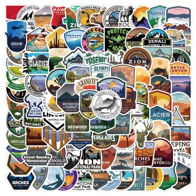 China Cartoon Sticker 100 PCS National Park Zoo Icon Cartoon Stickers For Suitcase Skateboard Laptop Luggage Fridge Phone Car Styling Decal Sticker for sale