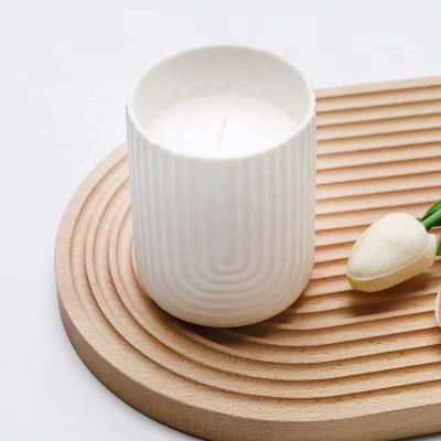 China Simple White Bright Striped Birthdays INS Birthday Venue Scented Candles Home Decorations for sale