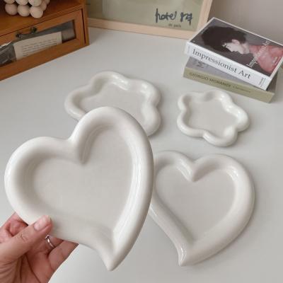 China High Quality Beautiful Korean Viable Art White Cake Art Photo Jewelry Storage Tray CIA Heterosexual Jewelry Storage Tray for sale