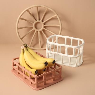 China Resin Nordic Home Hollow Basket Morandi Decoration Creative Home Decor Ornaments for sale