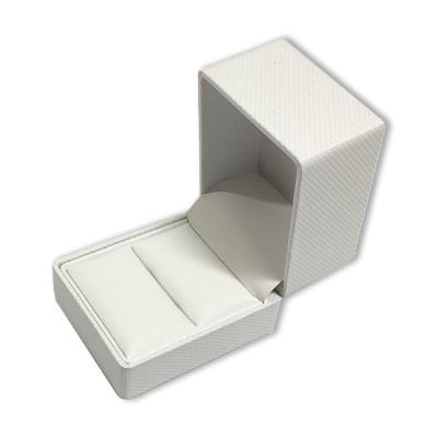 China Customized Luxury White Recycled Materials Logo Leather Paper Wedding Jewelry Box Ring Box Necklace Box for sale