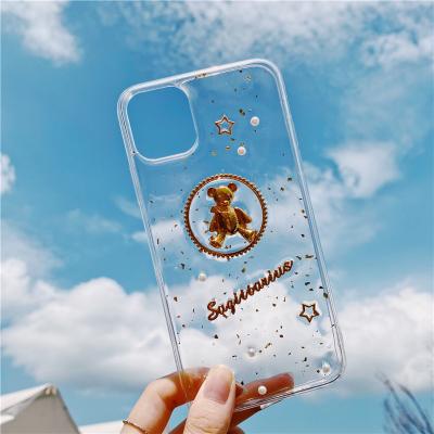 China Custom Colorful Cute Design Shockproof Bear 3D Printing Shockproof Cell Phone Case Cover For iphone 12 13 pro 6 7 8 plus max for sale