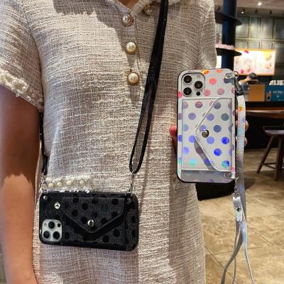 China Shockproof Luxury Cross - Body Strap Wallet Card Purse Leather Cell Phone Case For iPhone 13 pro 12 11 pro XR Max XS 7 8 x for sale