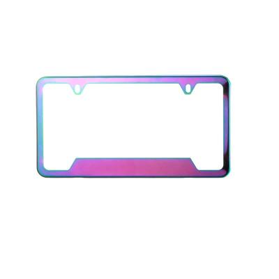 China Durable New Design American Colorful Triangular Hole Can Customize License Plate Frame Holder for sale