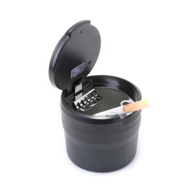 China Car / Office / Home Customizable Round Cigarette Car Ashtray With Led Car Light Ashtray for sale