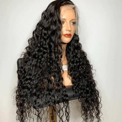 China Water Wave 26 Inches Lace Front Brazilian Human Hair Wig Water Waves Wigs for sale