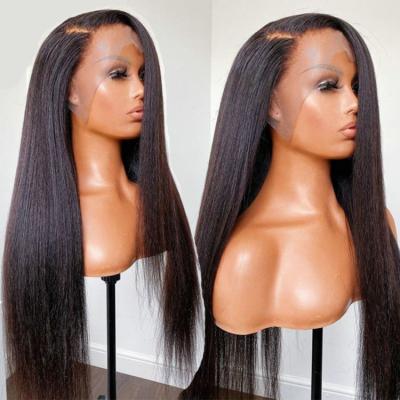 China Raw Brazilian Body Wave Cuticle Aligned Virgin Human Hair Lace Wig For Black Women Lace Closure Wig Seller for sale