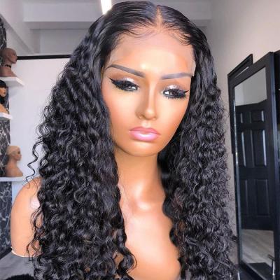 China 180 Alternate Density 360 Brazilian Hd Lace Water Wave Hair Wig 4X4 5X5 Prepluck Lace Closure Wigs for sale