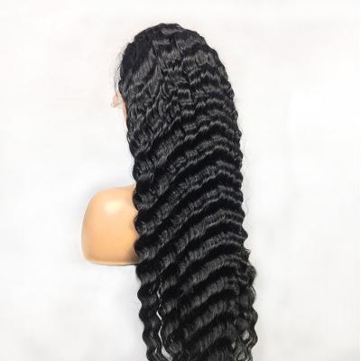 China The Other Indian Glueless Curly Wig 8A 10A 12A Remy Origin Raw Human Hair 100% Deep Wave Wig 34 Inches for sale