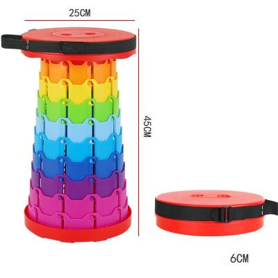 China Portable Multifunctional Lightweight Portable Travel Camping Rainbow Folding Extendable Stool for sale