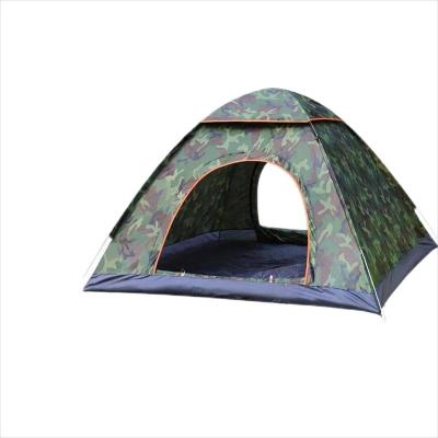 China Two doors with skylight Outdoor Camping 3-4 People Windproof Sunproof Travel Large Space Family Hiking Picnic Pop-up Automatic Tent for sale