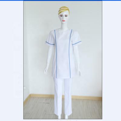 China Fashion Hospital Short Sleeves Nurse Uniform White Color for sale