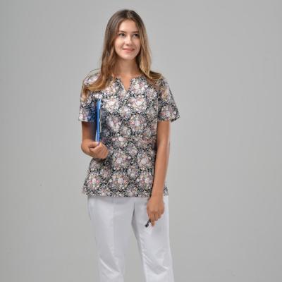 China Women Women Medical Uniforms Scrubs For Hospital 100% Cotton Woven 100% Cotton Printed Color 500pcs S-XL for sale