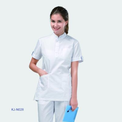 China Cotton Hospital Nurse Uniform White Color Short Sleeves for sale