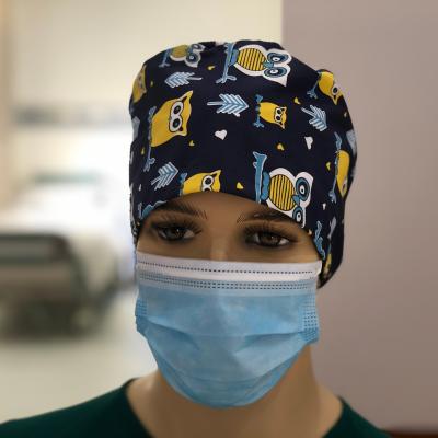 China Hospital Field 2021 New Pattern Fashionable Style Cotton Printing Doctor Nurse Clinic Operating Surgical Caps for sale