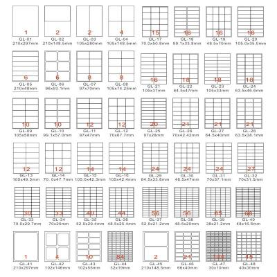 China OEM Heat Sensitive Shipping Labels 7160 Label 21 Per Sheet 63.5*38.1 Matte Metallic Metallic Address Adhesive Sticker A4 Paper Label for sale