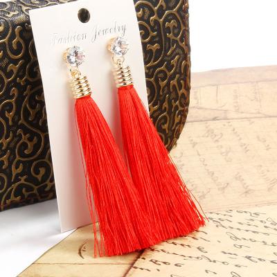 China Long Lash Trendy Fashion Statement Vintage Long Faux Stone Tassel Drop Earrings Bohemian Sledge Drop Earrings Women TRENDY Handmade Jewelry for sale