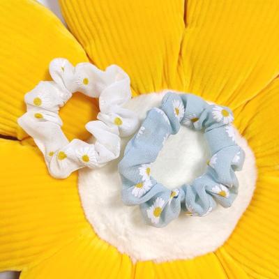 China Elastic Hair Band Ring Scrunchies Spring Summer Gauze Hair Sling Fashion Flower Hair Rope Elastic Band for Women Girls for sale