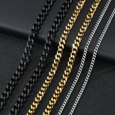 China Hot-selling CLASSIC Cuban Link Restraint Chain Chokers Stainless Steel Base Punk Necklace For Women Men Vintage Solid Metal for sale