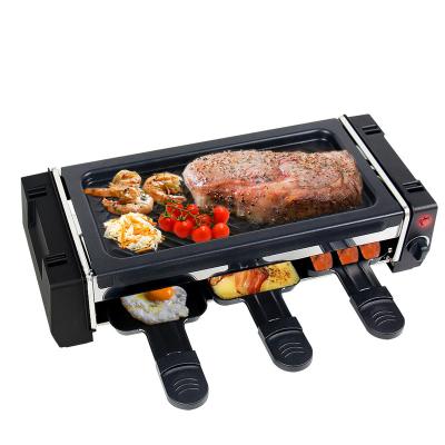 China Mini Portable Grill Mini Indoor Grill Contact Grill Raclette Non-stick Coating Smokeless Electric Grill for sale