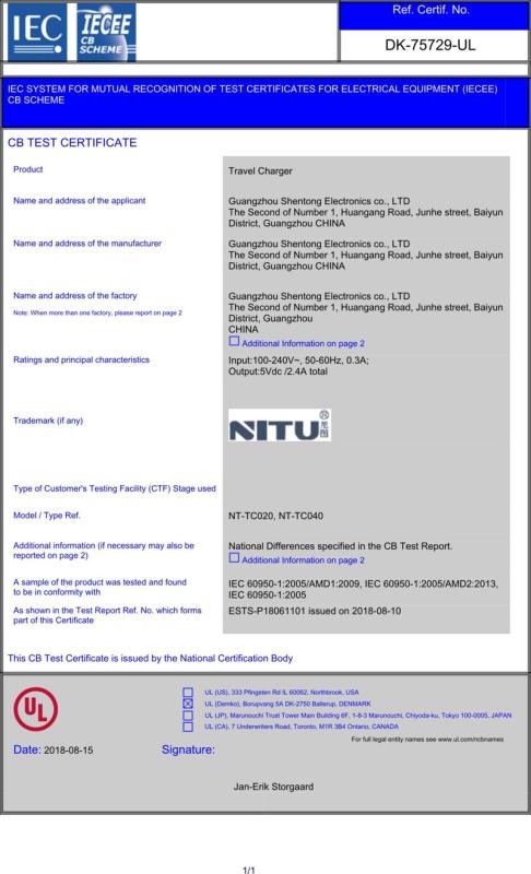 UL - Guangzhou Nitu Technology Co., Ltd.