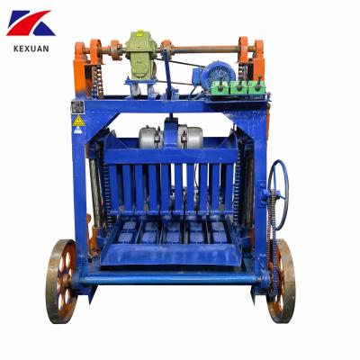 China Building material shops mobile brick machine 110V/220V/380V factory direct large wheel non-burning hollow brick machine for sale