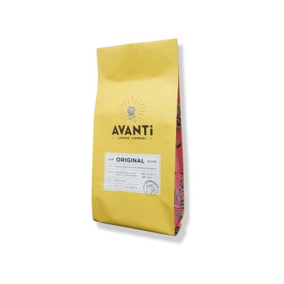 China Moisture Proof Packaging Coffee Bags Quad seal Bag Coffee Bean Packaging With Valve for sale