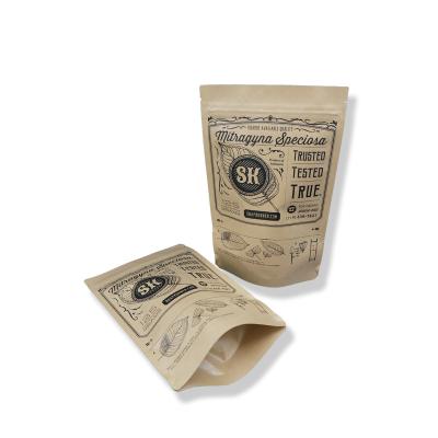 China Biodegradable Eco-friendly kraft paper stand up pouches doypack paper pouch stand up paper bag with foil for sale