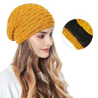 China COMMON hat men's women's autumn winter new knit warm woolen hats plush toe hats manufacturer supply for sale