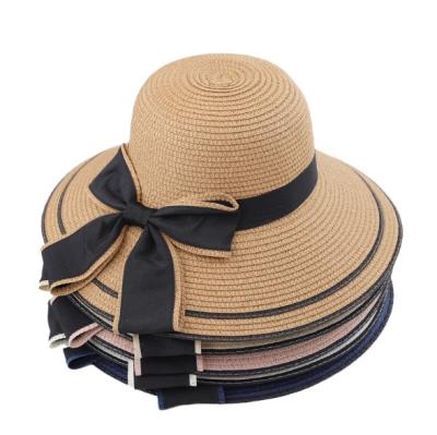 China Large Character Wide Brim Sun Visor Summer Protective Women Beach Paper Straw Hats for sale