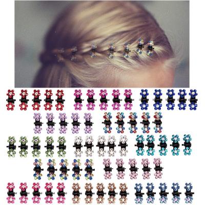 China Easy Cheap Hair Accessories For Girls Women Small Mini Korean Rhinestone Side Hair Clip Hair Claw Clips for sale