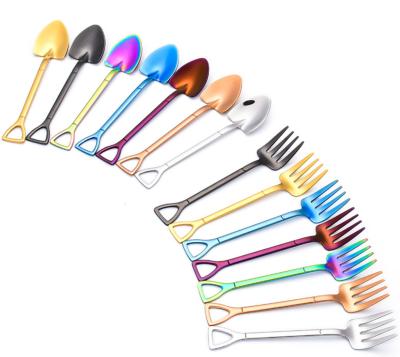 China New Stainless Steel Amazon Dessert Spoon Mini Metal Teaspoon Viable Titanium Scoop Scoop Ice Cream Spoon for sale