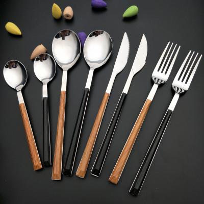 China Wholesale NEW Dinner Hit Flatware Knife Spoon Fork Viable Full Set Tag Sets Plastic Cutlery Stainless Steel Dinnerware Sets for sale