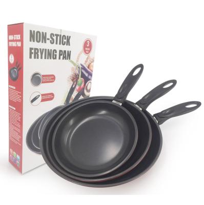 China Cheap Frying Pans Promotion Gifts Customized Cookware Sets 20cm 24cm 28cm 3 Different Sizes Fry Pans Non Stick Cookware Sets for sale